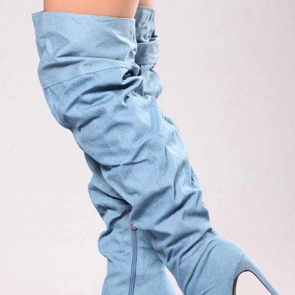 COPY - Fashion nova denim style knee high boots - Picture 4 of 4